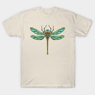 Mech Steampunk Dragonfly Illustration T-Shirt